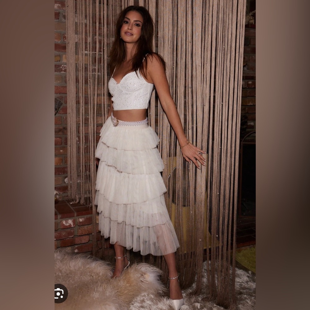 NWT 12th Tribe Harmony Nude Tulle Maxi